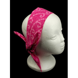PInk Scroll Batik Self Tie Headband