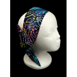 Rainbow Spiral Batik Self Tie Headband