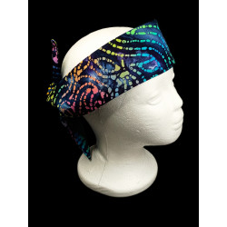 Rainbow Spiral Batik Self Tie Headband