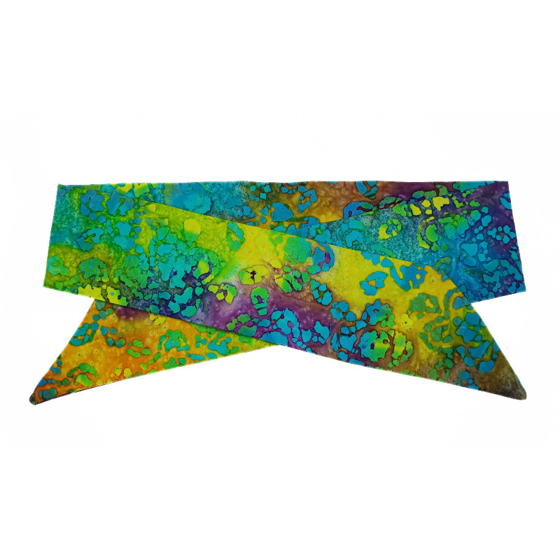 Rainbow Blossom Batik Self Tie Headband