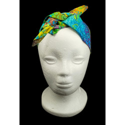 Rainbow Blossom Batik Self Tie Headband