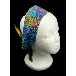 Rainbow Blossom Batik Self Tie Headband
