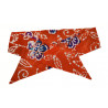 Orange & Blue Flower Batik Self Tie Headband