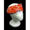 Orange & Blue Flower Batik Self Tie Headband