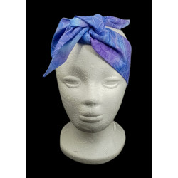 Purple Crushed Batik Self Tie Headband