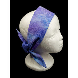 Purple Crushed Batik Self Tie Headband