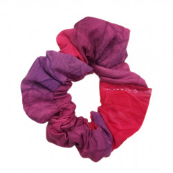 Pink & Purple Crushed Batik Mini Scrunchie