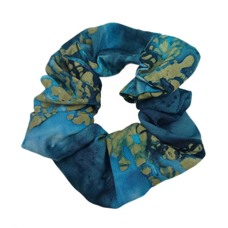 Blue Butterfly Batik Scrunchie