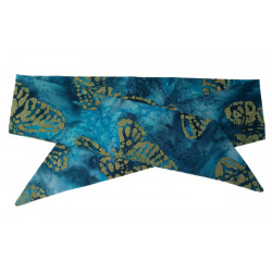 Blue Butterfly Batik Self Tie Headband