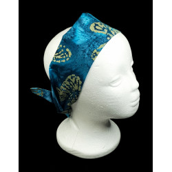 Blue Butterfly Batik Self Tie Headband