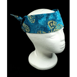 Blue Butterfly Batik Self Tie Headband