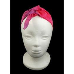 Pink & Purple Crushed Batik Self Tie Headband