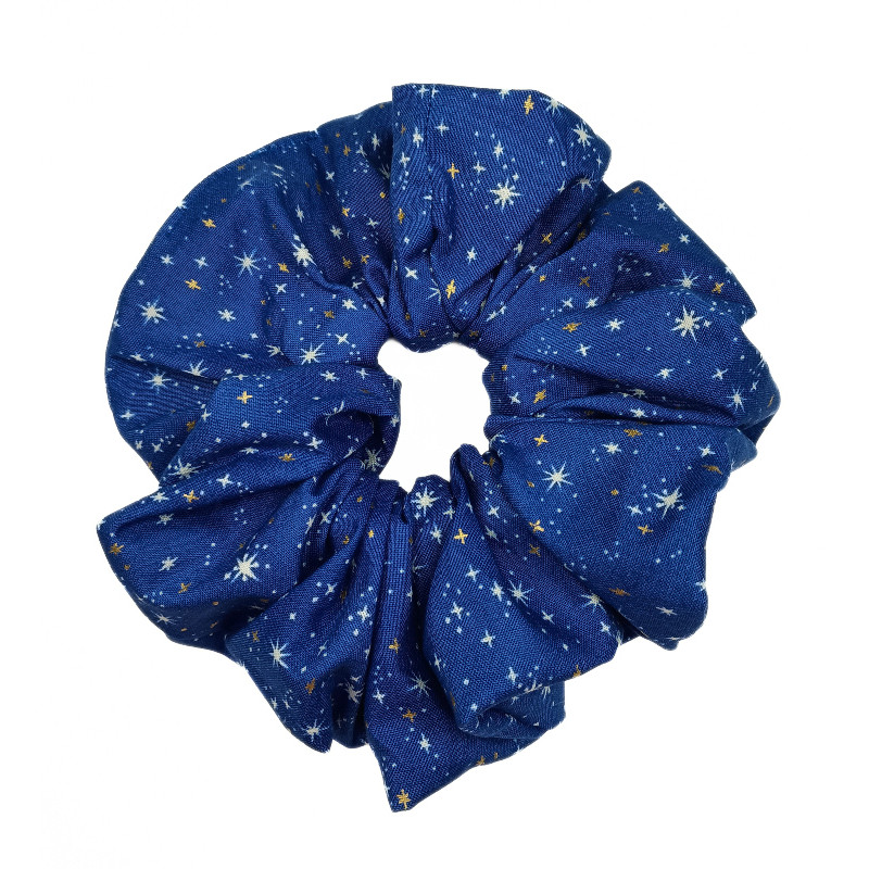 Blue Shimmer Stars Mega Scrunchie