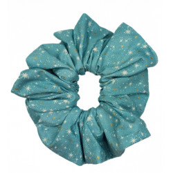 Teal Shimmer Stars Mega Scrunchie