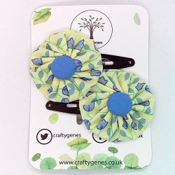 Yellow & Blue Floral Hair Clips