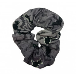 Glow in the Dark Grey Bats Scrunchie