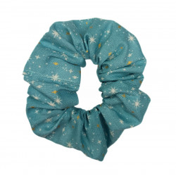 Teal Shimmer Stars Scrunchie