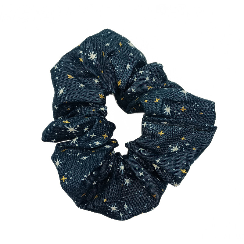 Black Shimmer Stars Scrunchie