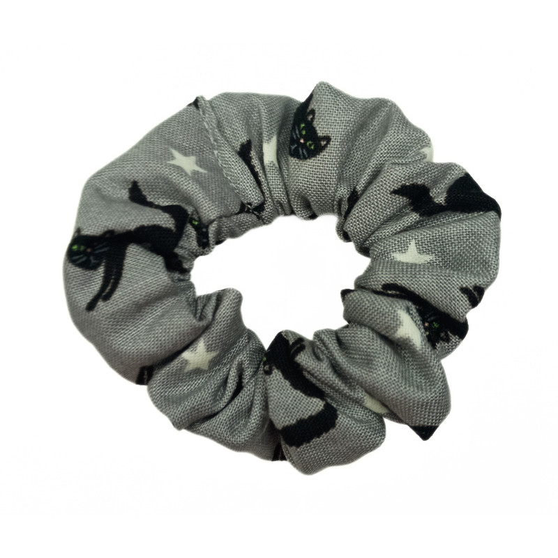 Glow in the Dark Grey Cats Mini Scrunchie