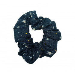 Black Shimmer Stars Mini Scrunchie