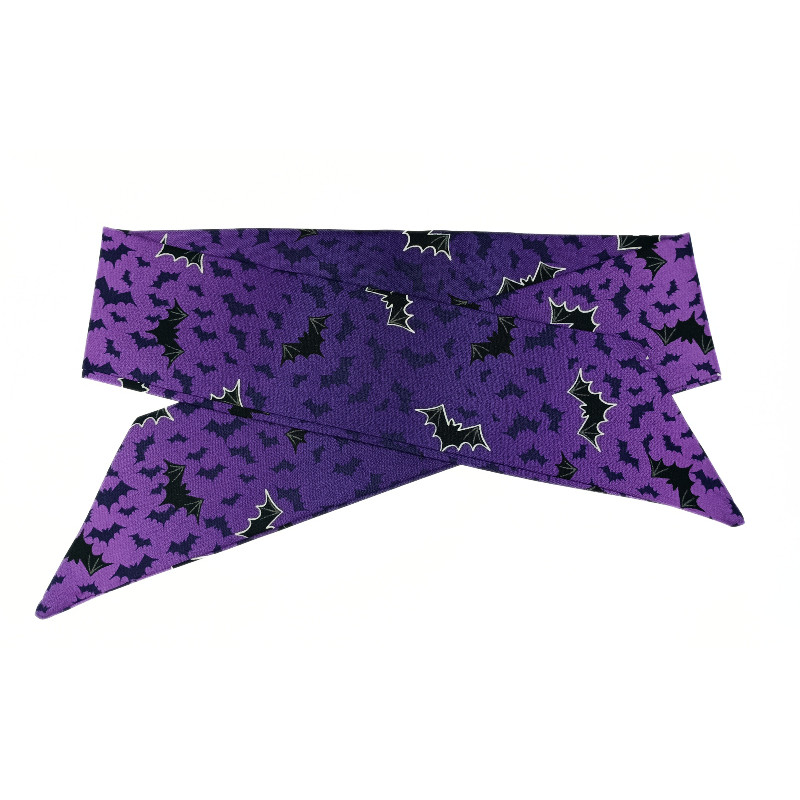 Glow in the Dark Purple Bats Self Tie Headband