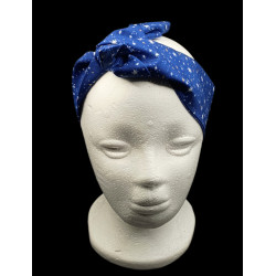 Blue Shimmer Stars Self Tie Headband