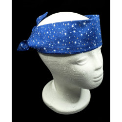 Blue Shimmer Stars Self Tie Headband