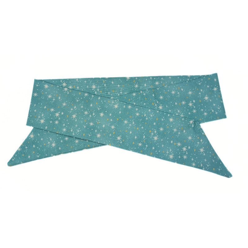 Teal Shimmer Stars Self Tie Headband