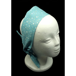 Teal Shimmer Stars Self Tie Headband