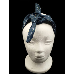 Black Shimmer Stars Self Tie Headband