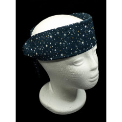 Black Shimmer Stars Self Tie Headband