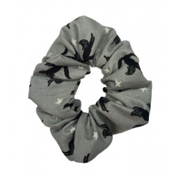 Glow in the Dark Grey Cats Scrunchie