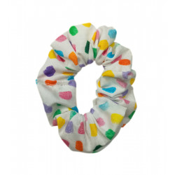 Rainbow Confetti Mini Scrunchie