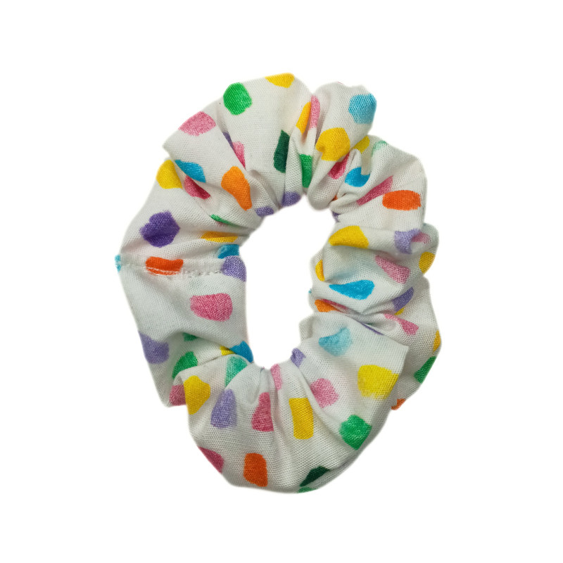 Rainbow Confetti Mini Scrunchie