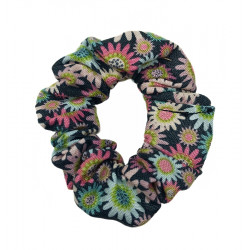 Grey Sunny Daisies Mini Scrunchie