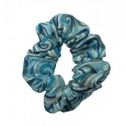 Blue & Silver Swirl Mini Scrunchie