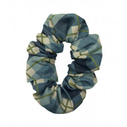 Christmas Highland Blue & Green Check Mini Scrunchie