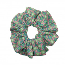 Teal & Pink Floral Mega Scrunchie