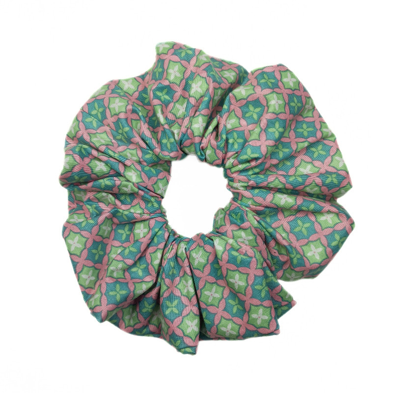 Teal & Pink Floral Mega Scrunchie