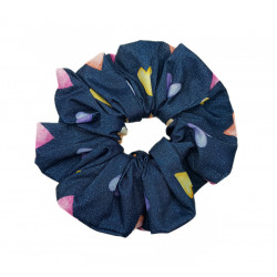 Denim Hearts Mega Scrunchie