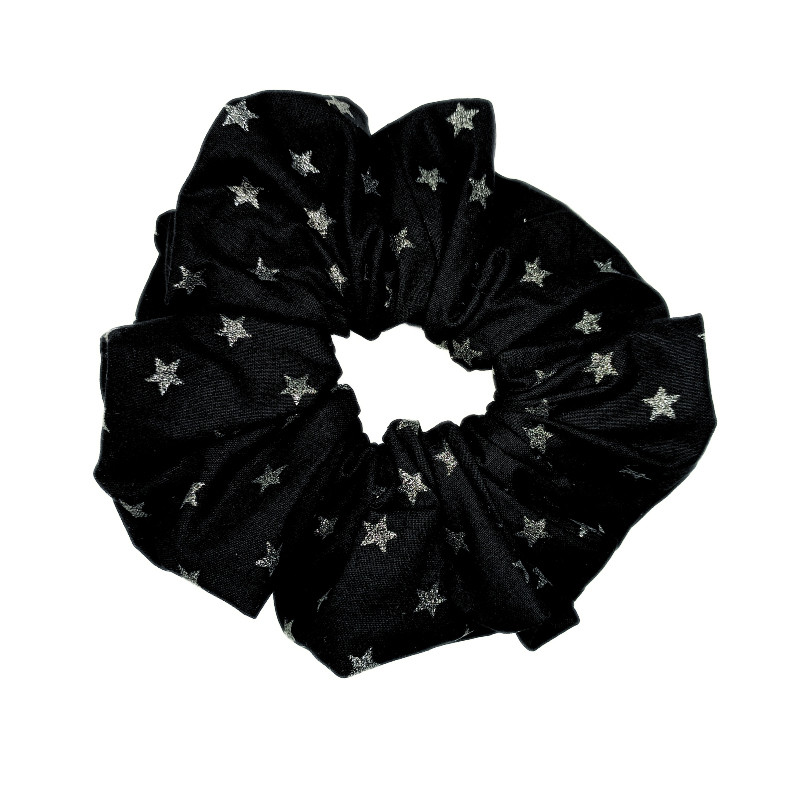 Black & Silver Stars Mega Scrunchie
