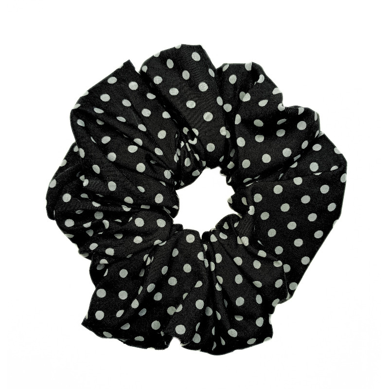 Black Polka Dot Mega Scrunchie