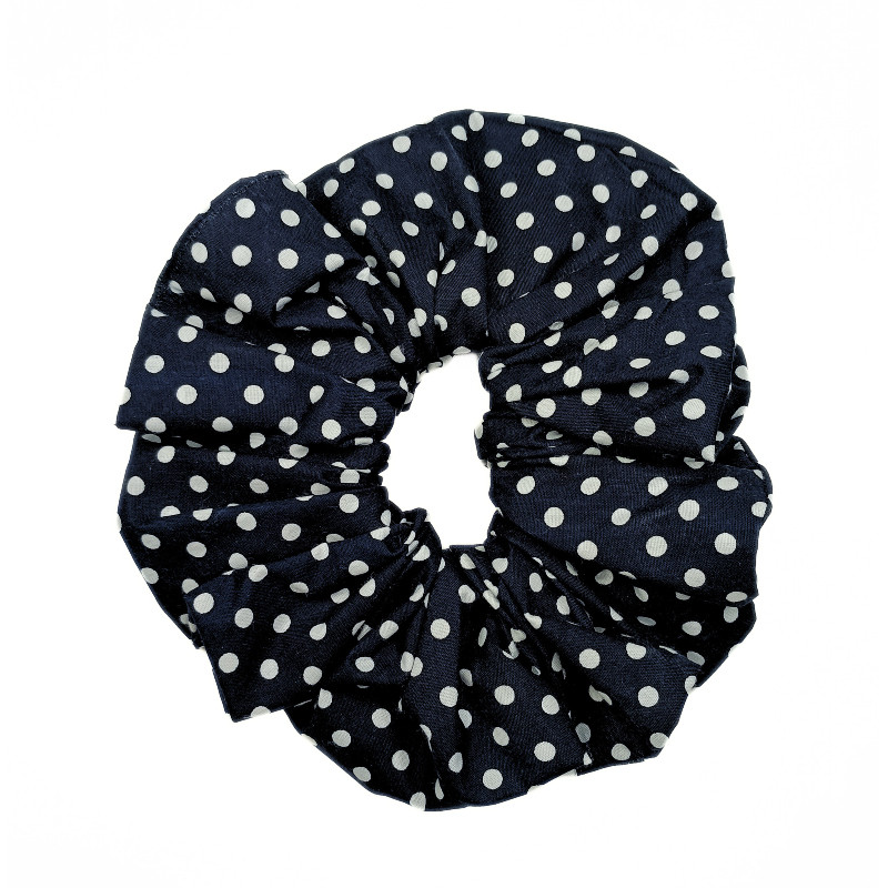 Navy Polka Dot Mega Scrunchie