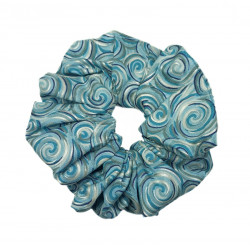 Blue & Silver Swirl Mega Scrunchie