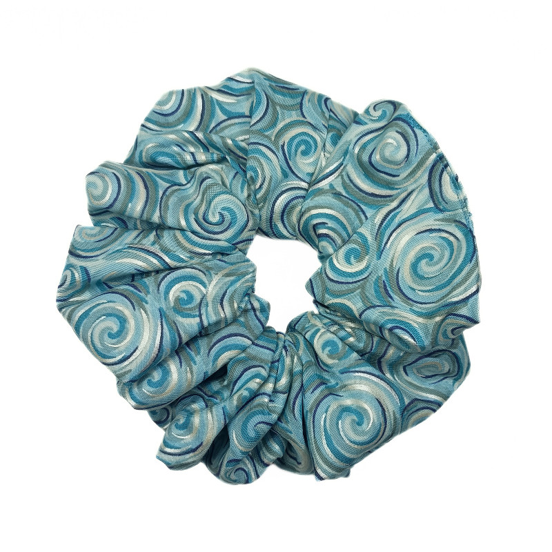 Blue & Silver Swirl Mega Scrunchie