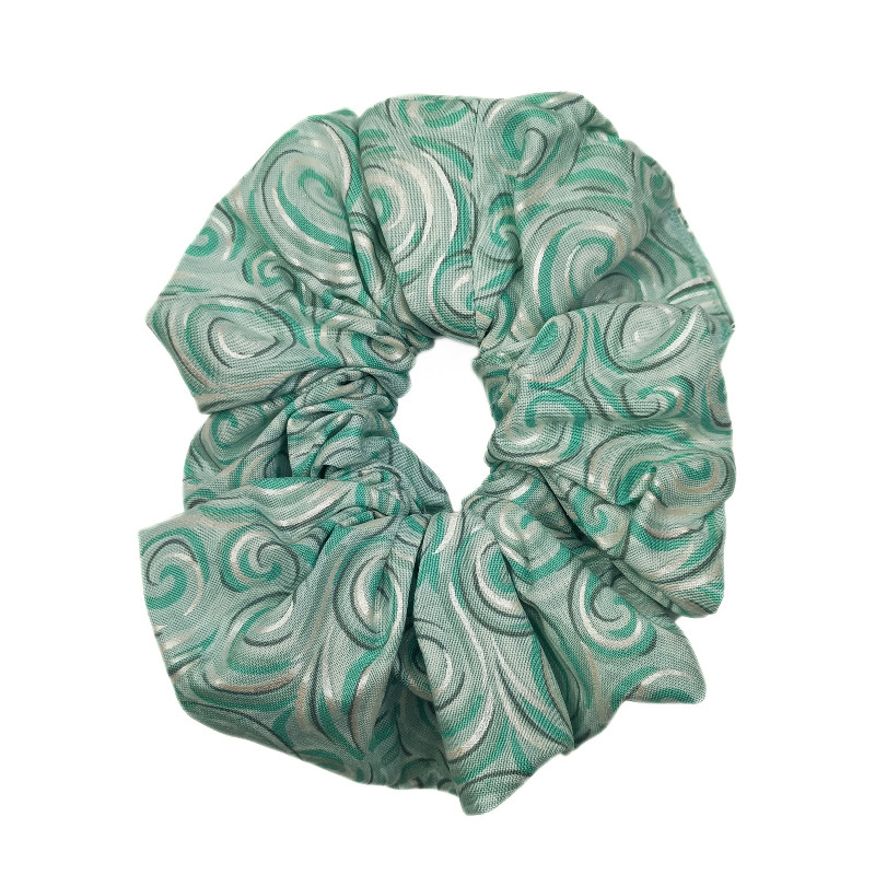 Green & Silver Swirl Mega Scrunchie