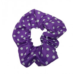 Purple Polka Dot Scrunchie
