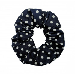 Navy Polka Dot Scrunchie