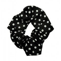 Black Polka Dot Scrunchie