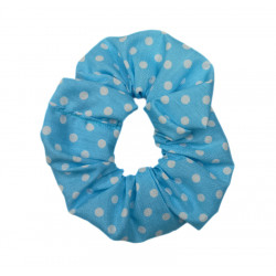 Baby Blue Polka Dot Scrunchie